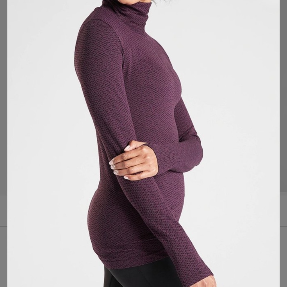 Athleta 🍁NWTs🍁Burgundy Flurry Peak Turtleneck - Picture 3 of 14